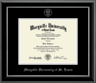 Maryville University of St. Louis Silver Embossed Diploma Frame in Onyx Silver