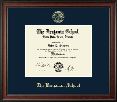 The Benjamin School diploma frame - Gold Embossed Diploma Frame in Studio