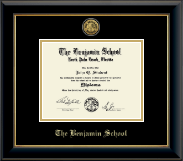 The Benjamin School Gold Engraved Medallion Diploma Frame in Onyx Gold