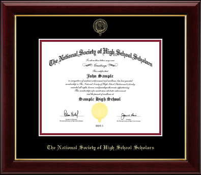 The National Society of High School Scholars certificate frame - Gold Embossed Certificate Frame in Gallery