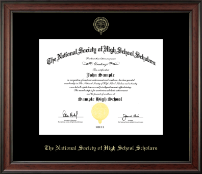 The National Society of High School Scholars certificate frame - Gold Embossed Certificate Frame in Studio