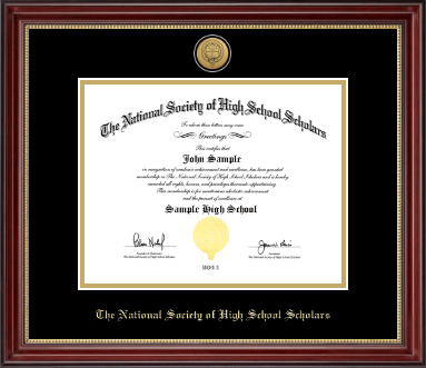 The National Society of High School Scholars certificate frame - Gold Engraved Medallion Certificate Frame in Kensington Gold