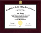 The National Society of High School Scholars certificate frame - Century Gold Engraved Certificate Frame in Cordova