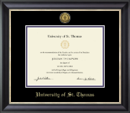 University of St. Thomas Gold Engraved Medallion Diploma Frame in Noir