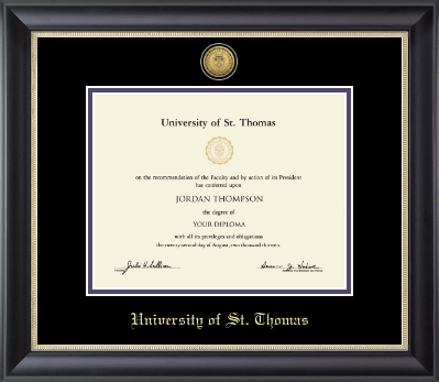 University of St. Thomas diploma frame - Gold Engraved Medallion Diploma Frame in Noir