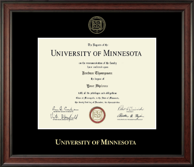 University of Minnesota diploma frame - Gold Embossed Diploma Frame in Studio