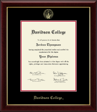 Davidson College diploma frame - Gold Embossed Diploma Frame in Gallery