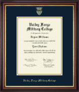 Valley Forge Military College Gold Embossed Diploma Frame in Regency Gold