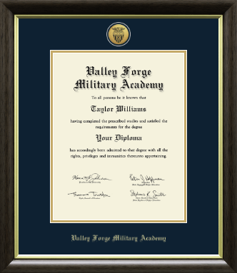 Valley Forge Military Academy diploma frame - Gold Engraved Medallion Diploma Frame in Hampshire