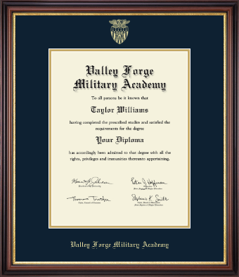 Valley Forge Military Academy diploma frame - Gold Embossed Diploma Frame in Regency Gold