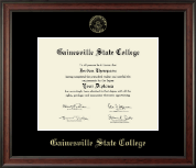 Gainesville State College Gold Embossed Diploma Frame in Studio