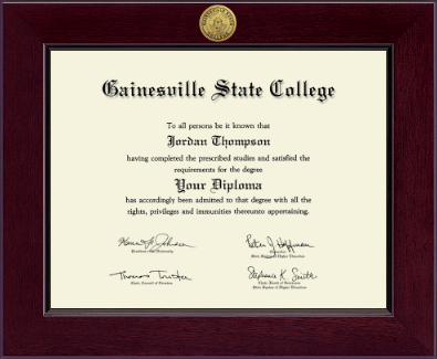 Gainesville State College diploma frame - Century Gold Engraved Diploma Frame in Cordova