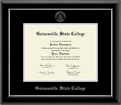 Gainesville State College diploma frame - Silver Embossed Diploma Frame in Onyx Silver