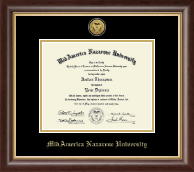 MidAmerica Nazarene University Gold Engraved Medallion Diploma Frame in Hampshire