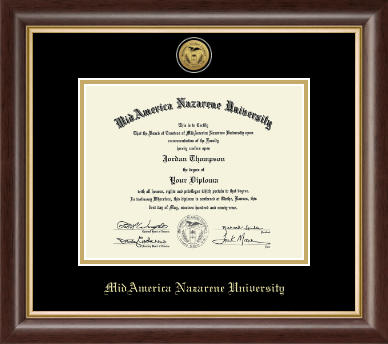 MidAmerica Nazarene University diploma frame - Gold Engraved Medallion Diploma Frame in Hampshire