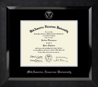 MidAmerica Nazarene University diploma frame - Silver Embossed Diploma Frame in Eclipse