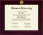 Oakwood University Century Gold Engraved Diploma Frame in Cordova