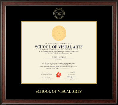 School of Visual Arts diploma frame - Gold Embossed Diploma Frame in Studio