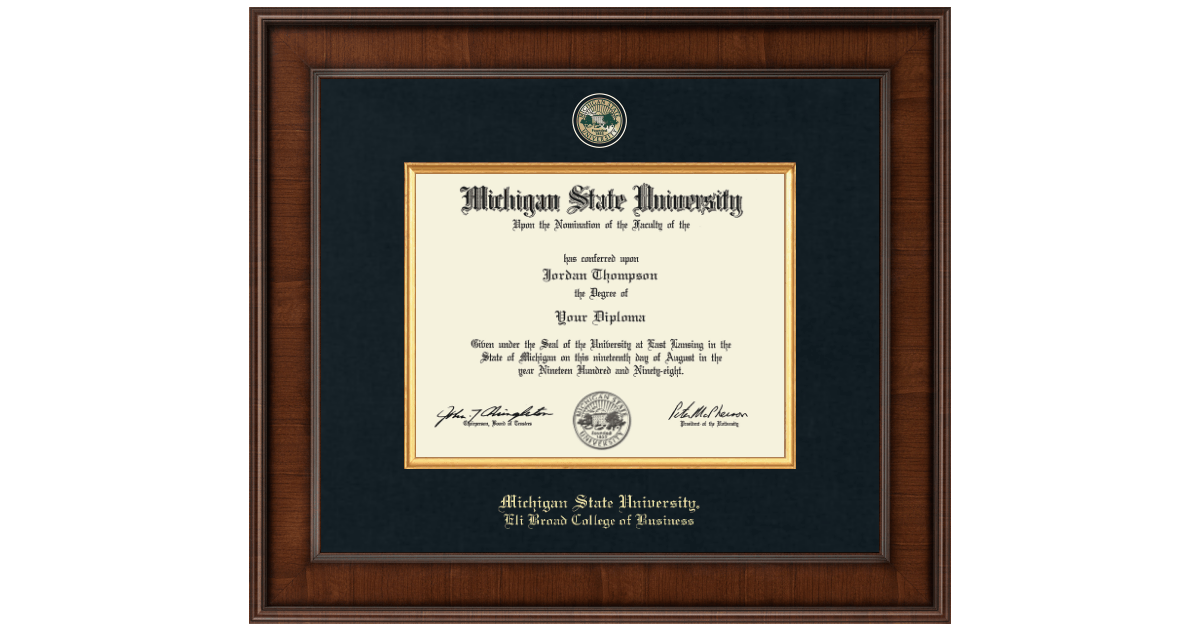 MSU Eli Broad College of Business Diploma Frames