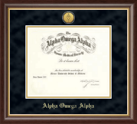 Alpha Omega Alpha Honor Society Deluxe Suede Medallion Frame in Hampshire