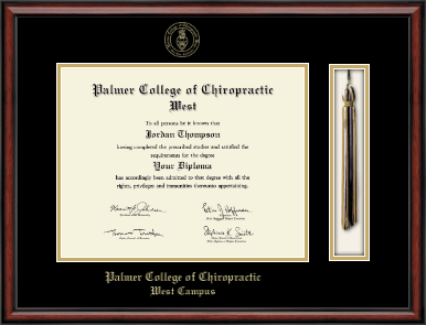 Palmer College of Chiropractic West Campus diploma frame - Tassel & Cord Diploma Frame in Southport