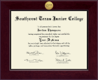 Southwest Texas Junior College diploma frame - Century Gold Engraved Diploma Frame in Cordova
