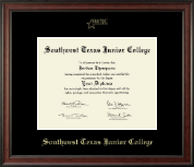 Southwest Texas Junior College diploma frame - Gold Embossed Diploma Frame in Studio