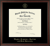 Virginia Tech diploma frame - Gold Embossed Diploma Frame in Studio