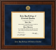John Jay College of Criminal Justice Presidential Gold Engraved Diploma Frame in Madison
