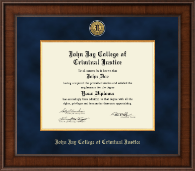 John Jay College of Criminal Justice diploma frame - Presidential Gold Engraved Diploma Frame in Madison