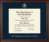 John Jay College of Criminal Justice Gold Embossed Diploma Frame in Studio