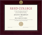 Reed College Century Gold Engraved Diploma Frame in Cordova