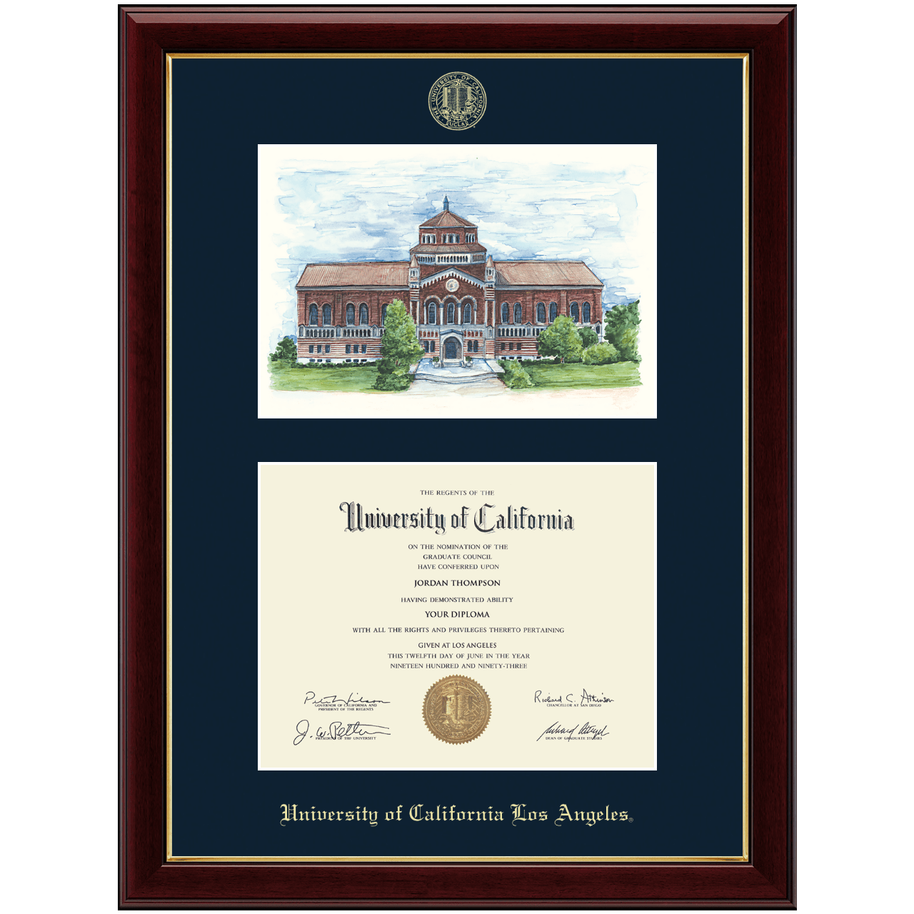 Powell Library Campus Scene Edition Diploma Frame in Gallery University ...