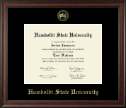 Humboldt State University  Gold Embossed Diploma Frame in Studio