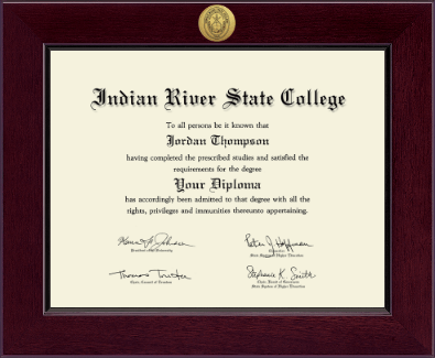 Indian River State College diploma frame - Century Gold Engraved Diploma Frame in Cordova