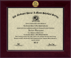 National Honor & Merit Scholars Society Century Gold Engraved Certificate Frame in Cordova