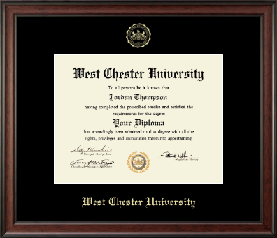 West Chester University diploma frame - Gold Embossed Diploma Frame in Studio