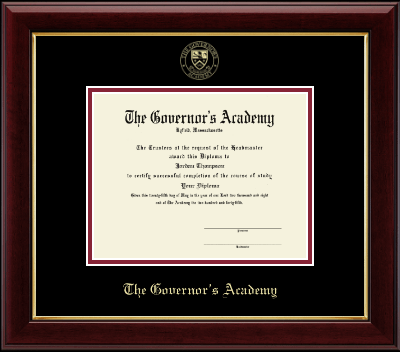 The Governor's Academy diploma frame - Gold Embossed Diploma Frame in Gallery
