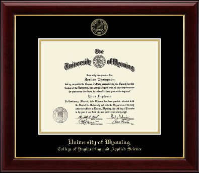 University of Wyoming diploma frame - Gold Embossed Diploma Frame in Gallery