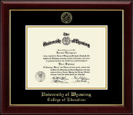 University of Wyoming diploma frame - Gold Embossed Diploma Frame in Gallery