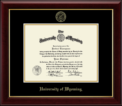 University of Wyoming diploma frame - Gold Embossed Diploma Frame in Gallery