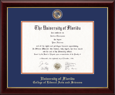 University of Florida diploma frame - Masterpiece Medallion Diploma Frame in Gallery