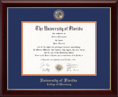 University of Florida diploma frame - Masterpiece Medallion Diploma Frame in Gallery