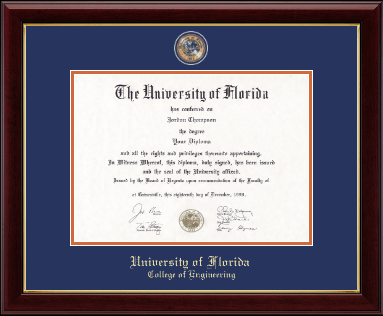 University of Florida diploma frame - Masterpiece Medallion Diploma Frame in Gallery