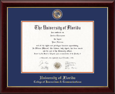 University of Florida diploma frame - Masterpiece Medallion Diploma Frame in Gallery