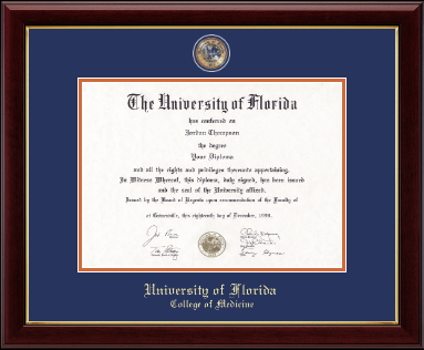University of Florida diploma frame - Masterpiece Medallion Diploma Frame in Gallery