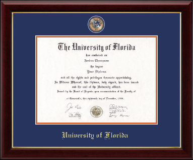 University of Florida diploma frame - Masterpiece Medallion Diploma Frame in Gallery