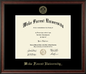 Wake Forest University diploma frame - Gold Embossed Diploma Frame in Studio