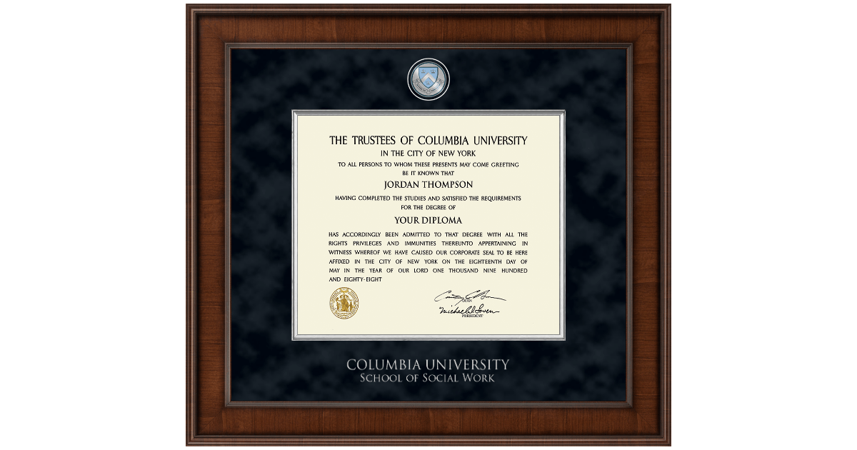 Presidential Masterpiece Diploma Frame in Madison Columbia University