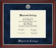 Wheelock College diploma frame - Silver Engraved Medallion Diploma Frame in Kensington Silver